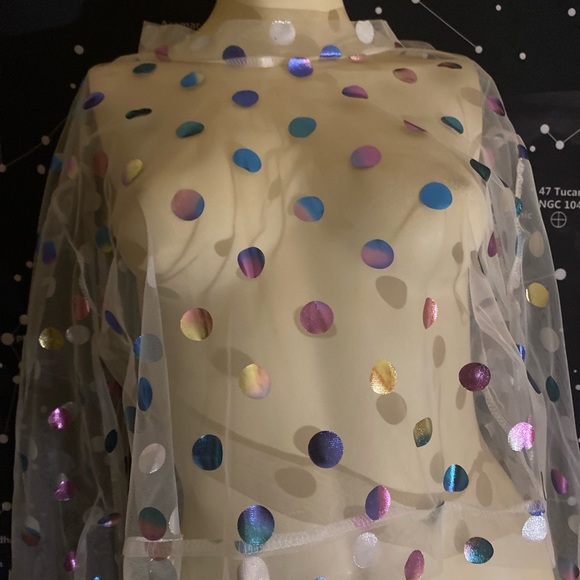 <sold>🥺sheer gorgeous polka dot crop top. 💓 - Picture 3 of 4